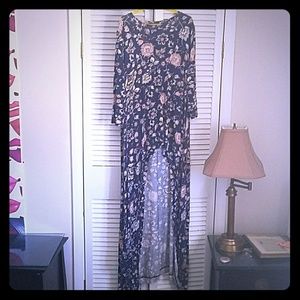 Hi low floral tunic